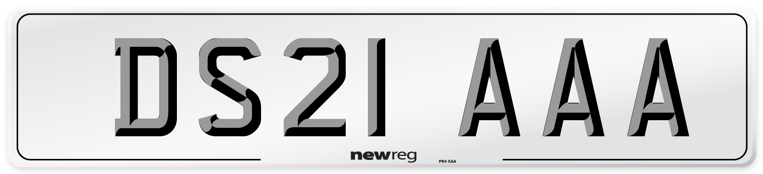 DS21 AAA Number Plate from New Reg